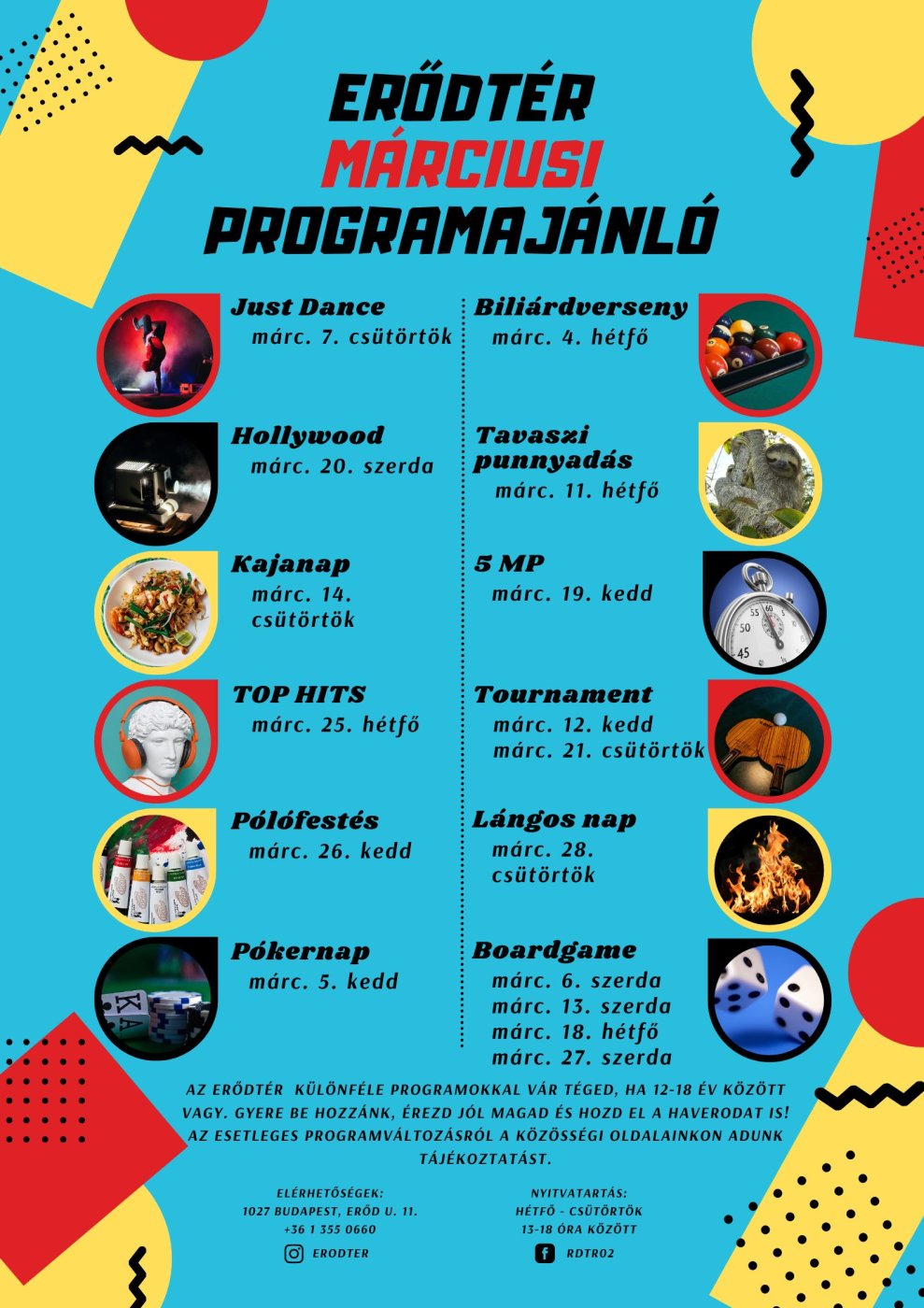 Erődtér márciusi programjai
